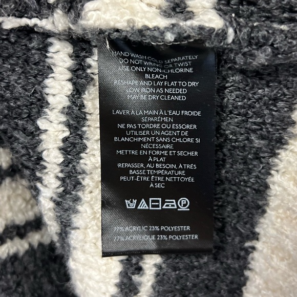 MAEVE by Anthropologie Striped Polo Sweater Grey/Cream Size Small - Picture 9 of 10